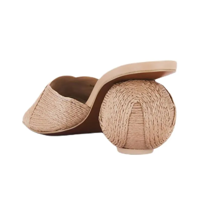 CULT GAIA Abrasion Resistant Slide Slippers 7cm Women's Beige-3
