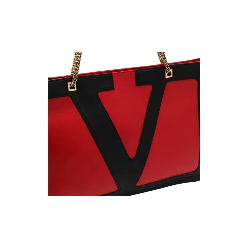 Valentino Sheepskin Shoulder Bag Tubas Women's Red-4