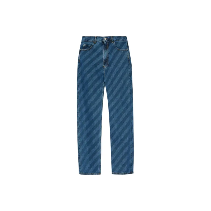 Striped Straight-Leg Jeans-0
