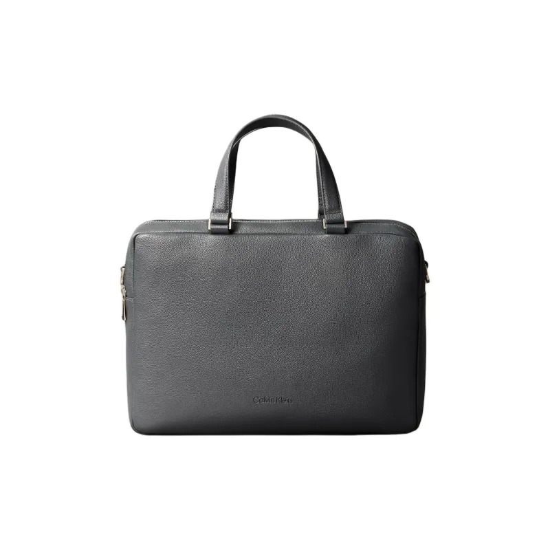 CALVIN KLEIN PU Polyurethane One Shoulder Crossbody Portable Briefcase Men's Anthracite-0