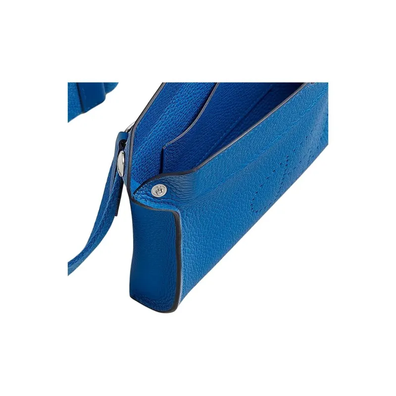 HERMES Videpoches Togo Calfskin Shoulder Bag Men's I7 Bleu Zellige Mosaic Blue-3