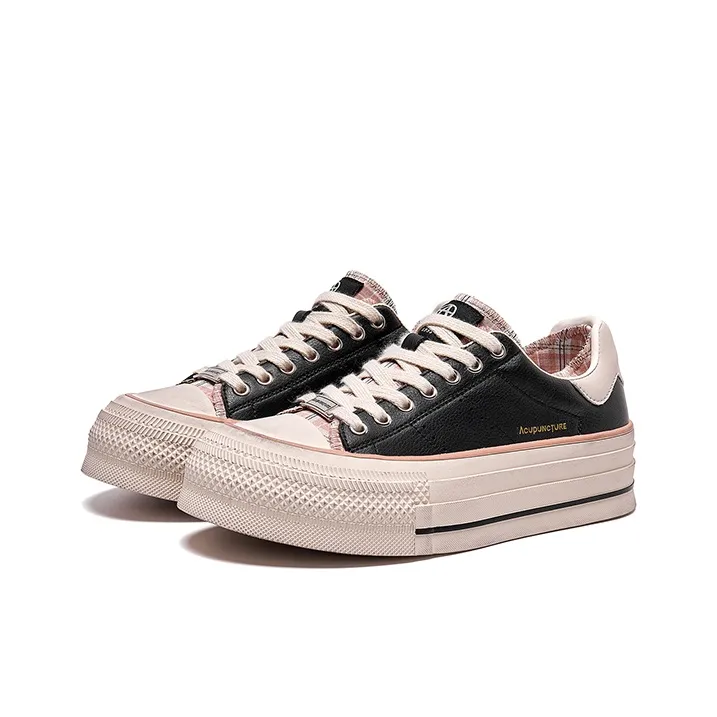 Acupuncture Abrasion Resistant Lightweight Breathable Height Increasing Low Top Skateboard Shoes Women's-1
