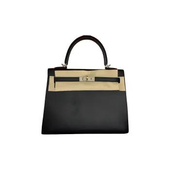 HERMES Kelly Epsom Calfskin Kelly Bag Handbag Women's 89 Noir Black