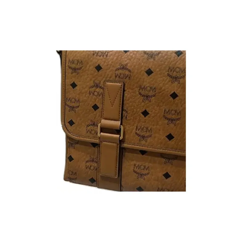 MCM Aren Canvas Crossbody Bag, Shoulder Bag Medium Size Women's Cognac Brandy-3