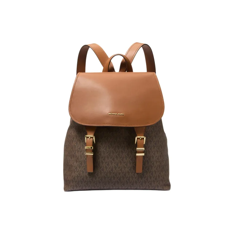 MICHAEL KORS Artificial Leather Backpack Medium Size Women's Dark Brown & Acorn Brown-0
