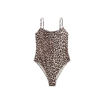H&M One Piece Swimsuits Women's Light Beige/Dark Brown