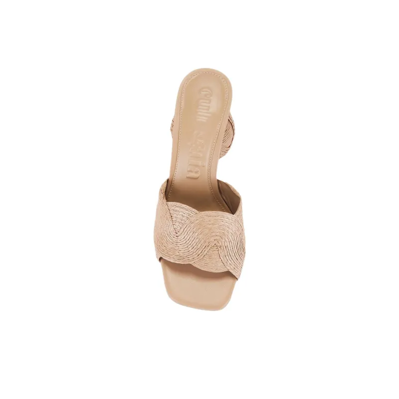 CULT GAIA Abrasion Resistant Slide Slippers 7cm Women's Beige-4
