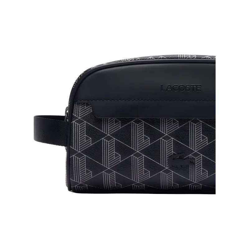 LACOSTE PVC Polyvinyl Chloride Makeup Bag Men's Black-3