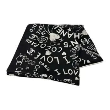 CHANEL Silk Scarves Women's Black