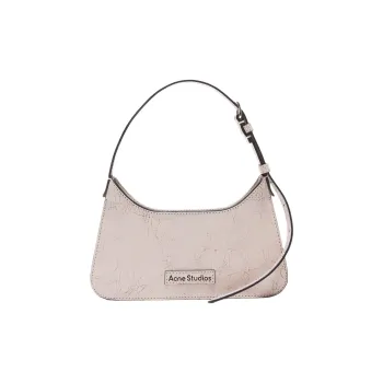 Acne Studios Platt Series Crackle Leather Handbag, Shoulder Bag Women's Light Pink