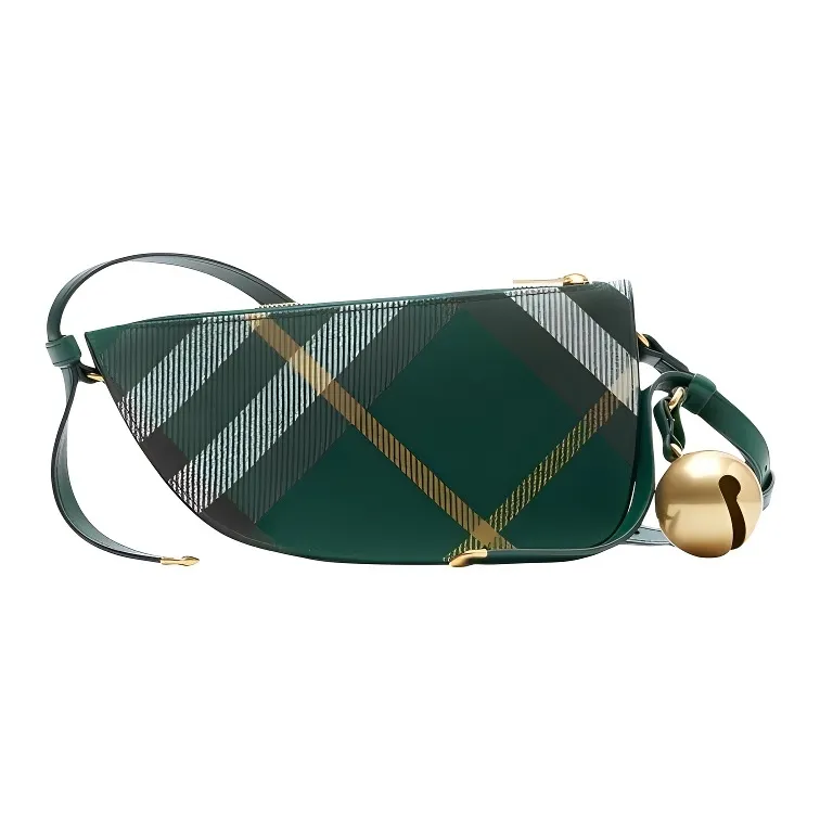 Burberry Shield Cotton Blend Shoulder Bag Crossbody Bag Mini Women's Ivy Green-0