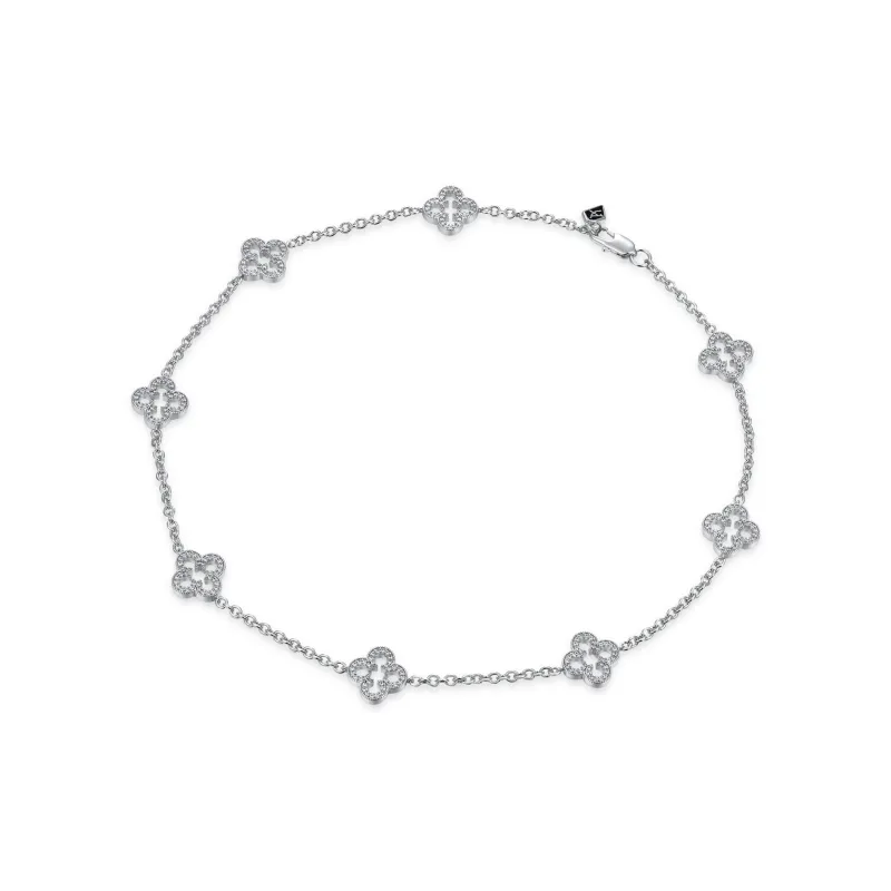 APORRO Fully Rhinestone Embellished Necklaces Women's 18K White Gold Plated/14K Gold Plated-3