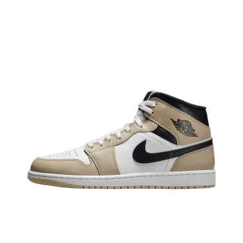 Jordan Air Jordan 1 Mid Top Vintage Basketball Shoes Men's Rattan Yellow