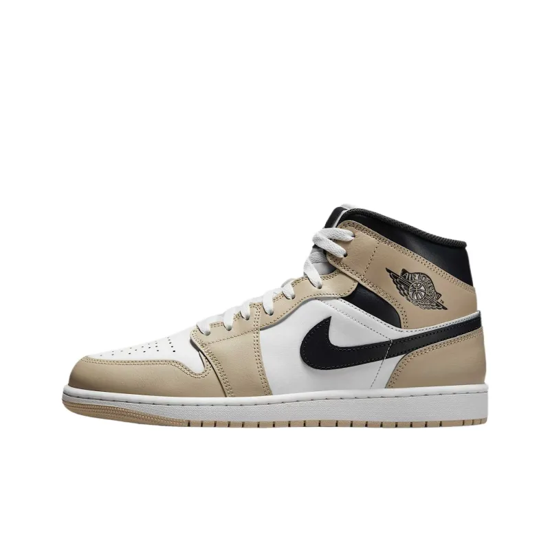 Jordan Air Jordan 1 Mid Top Vintage Basketball Shoes Men's Rattan Yellow-0