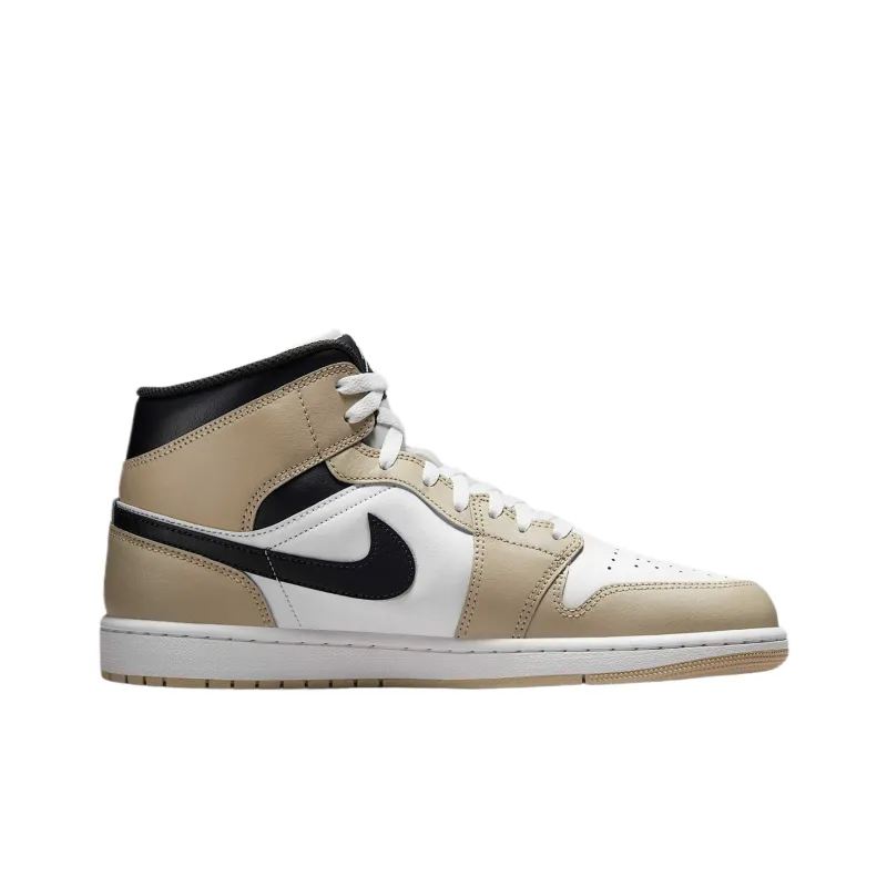 Jordan Air Jordan 1 Mid Top Vintage Basketball Shoes Men's Rattan Yellow-1