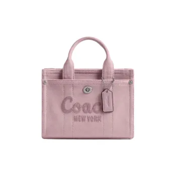 COACH Cargo Denim Fabric Tote Bag, Shopping Bag, Shoulder Bag, Crossbody Bag, Handbag Trumpets Women's Pink