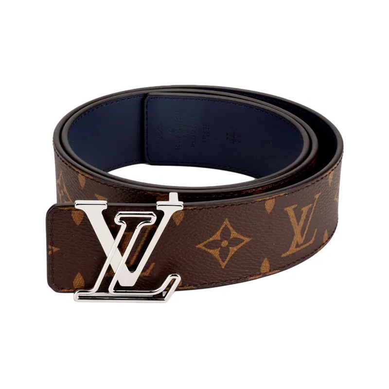 LOUIS VUITTON Cow Leather Belts Men's Brown Width 4cm-1