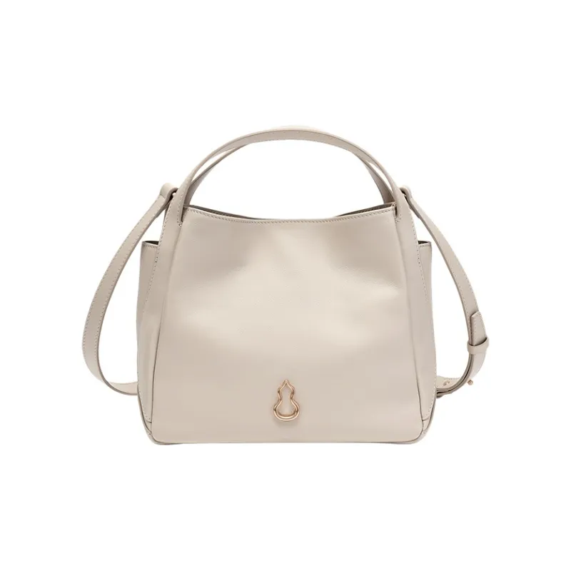BAMPO Top Grain Cow Leather Shoulder Bag, Crossbody Bag, Handbag Women's Poria White-0