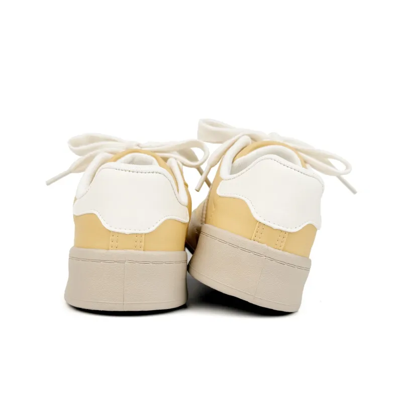 La Chapelle Anti Slip Wear Resistant Low Top Skateboard Shoes Women's Yellow-4