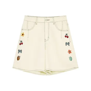 ELF SACK Denim Shorts Women's Naughty White
