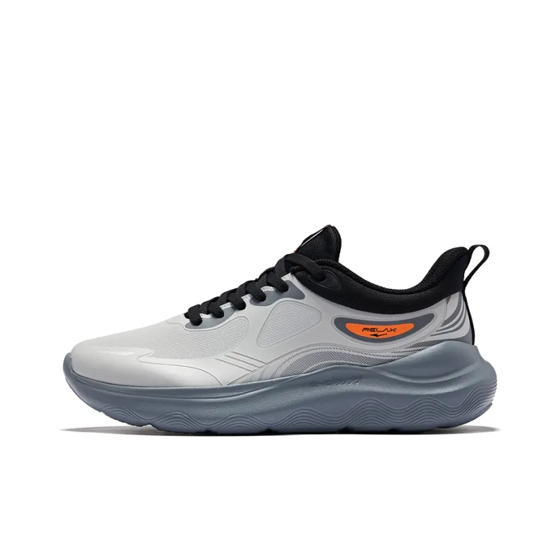 Erke Cushioning, Rebound, Slip Resistant Low Top City Commute Running Shoes Men's White Dew Gray Jet Black-0