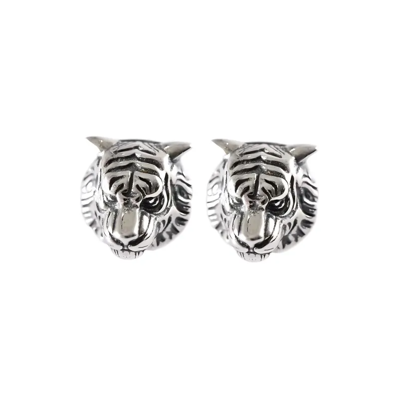 QIANFANGDAHUANGYE S925 Sterling Silver Stud Alloy Stud Earrings Men's-0