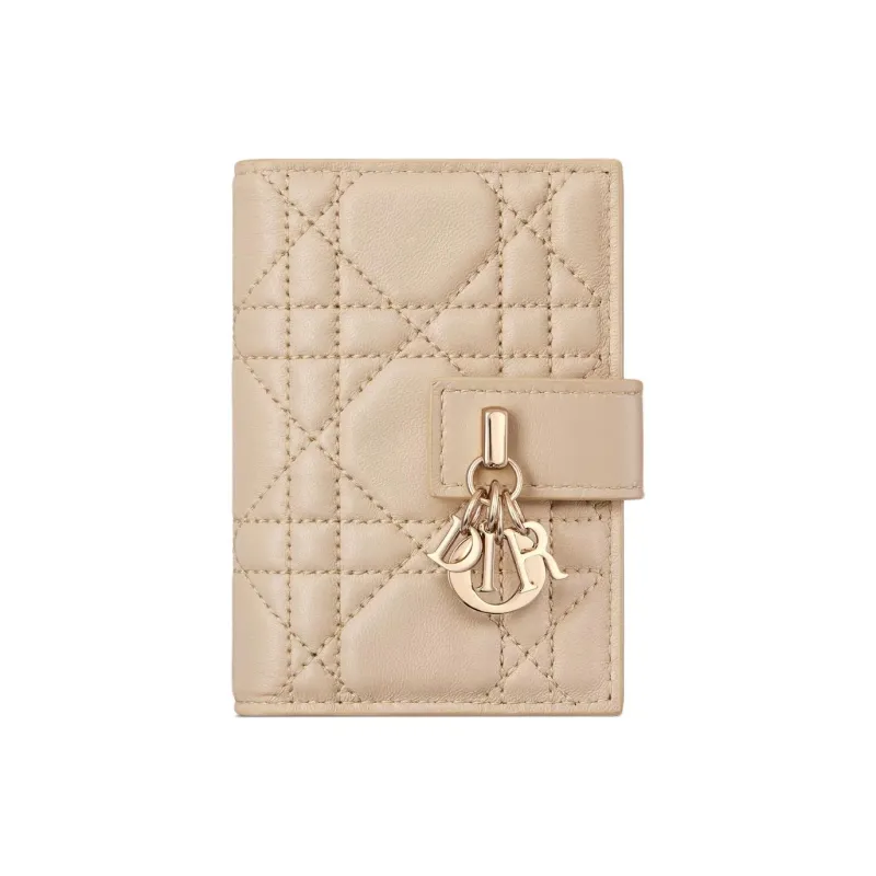 DIOR My Dior Sheepskin Card Holder Women's Pink Beige-0