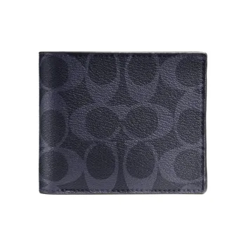 COACH Coated Canvas Wallet Mini Men's Midnight Blue