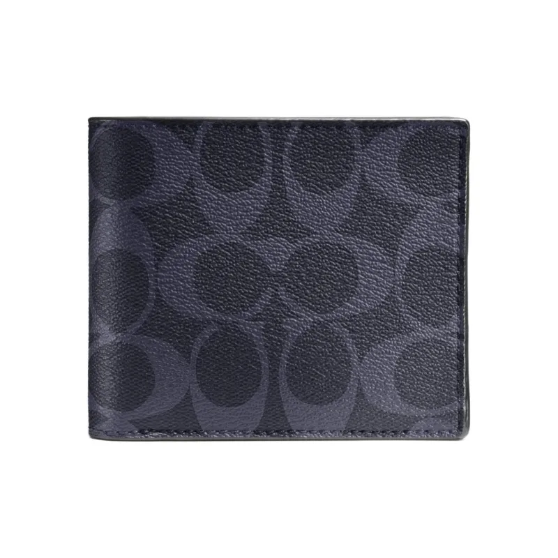 COACH Coated Canvas Wallet Mini Men's Midnight Blue-0