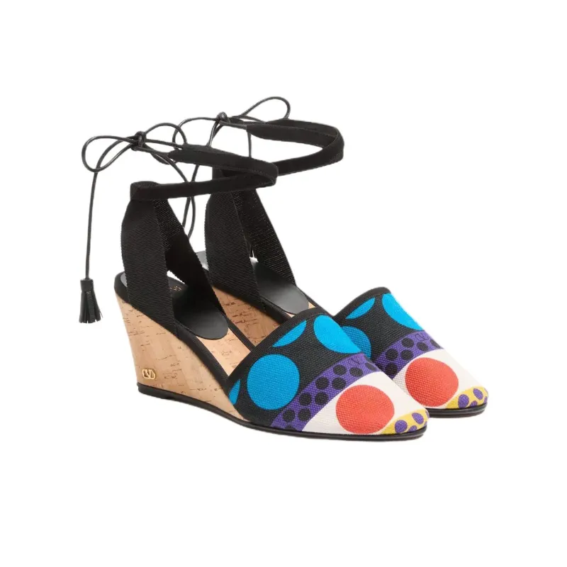 Valentino GARAVANI La Cruisette Wedge Heel High Heels 7.5cm Women's Black-2