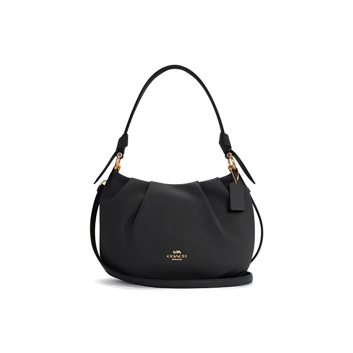 COACH Everly Cow Leather Handbag Crossbody Bag Shoulder Bag Crescent Moon Bag Single Shoulder Bag Women's Black-0
