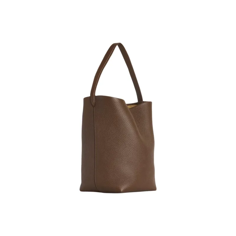 THE ROW Calfskin Tote Bag, Shopping Bag, One Shoulder Handbag Medium Size Women's Dark Olive-1