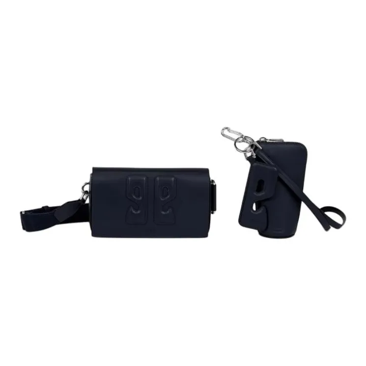 Ecco Cow Leather Crossbody Bag, Shoulder Bag Trumpets Women's Marine Blue-3