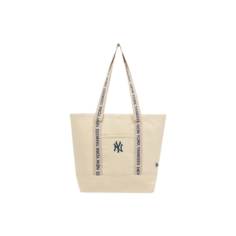 New Era Cotton Tote Bag, Shopping Bag, Handbag, Shoulder Bag Unisex Cream-0