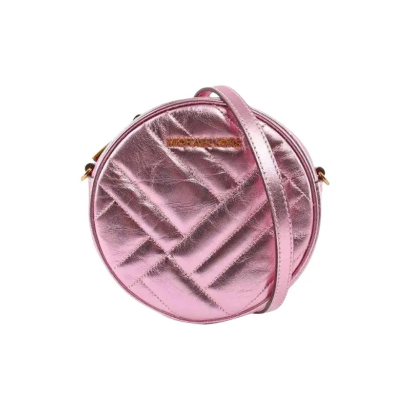 MICHAEL KORS Vivianne Genuine Leather Round Cake Bag Shoulder Bag Crossbody Bag Women's Pink-0