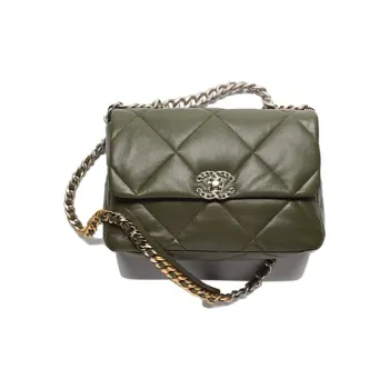 CHANEL 22K Fall And Winter 19Bag Lambskin Shoulder Bag, Crossbody Bag Tubas Women's Olive Green