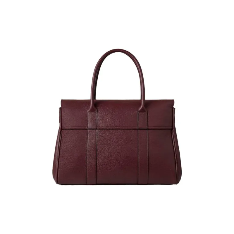 Mulberry Bayswater Calfskin Handbag, One Shoulder Strap Trumpets Women's Black Cherry-2