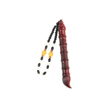 ANNYONNLLY Small Leaf Red Sandalwood Wooden Products Pendants Unisex