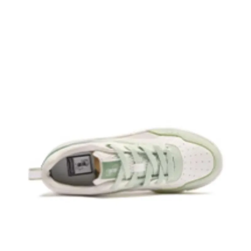 QIAODAN Dry Anti Slip Wear Resistant Low Top Skateboard Shoes Women's White Green-3