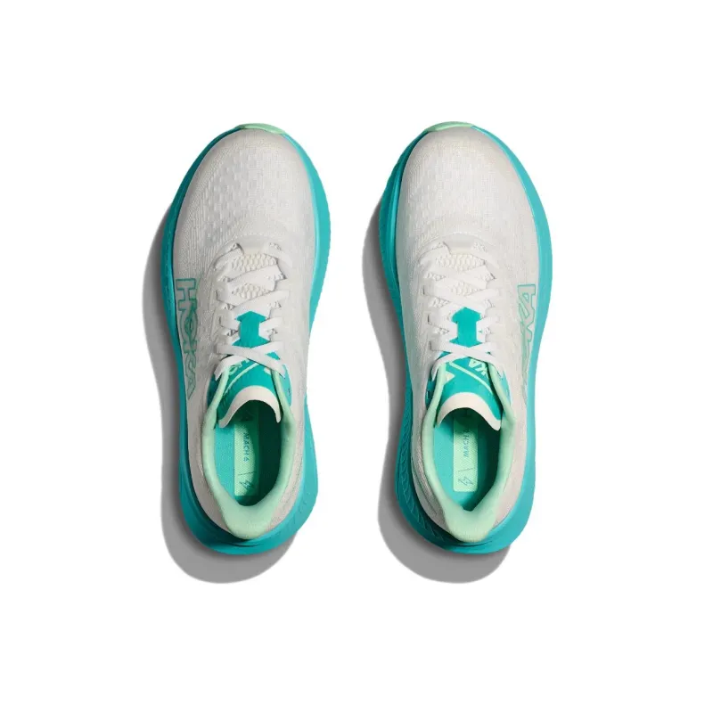 HOKA ONE ONE MACH 6 Anti Slip Wear Resistant Low Top Running Shoes Women's White Cyan-1