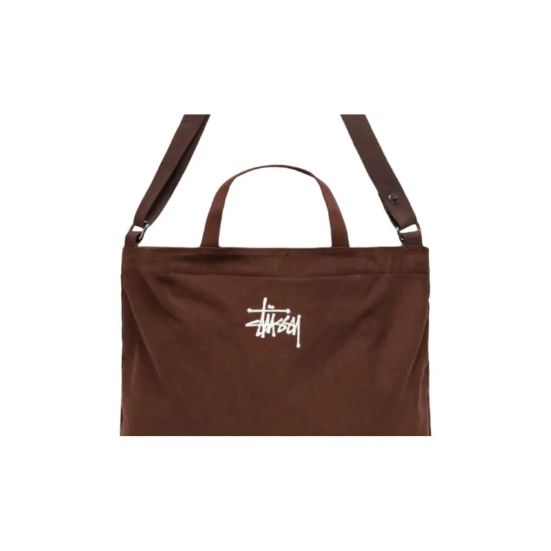 Stussy Cotton Handbag, Shoulder Bag, Crossbody Bag Unisex Brown-3