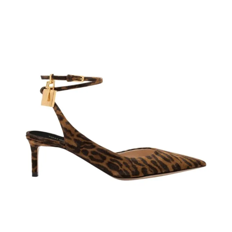 TF Slim Heel High Heels 5.5cm Women's Brown-1