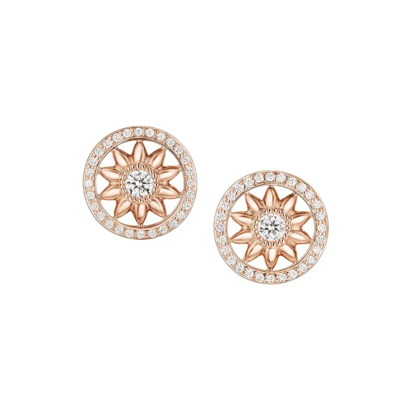 HARRY WINSTON Diamond Earrings Women's Rose Gold-0