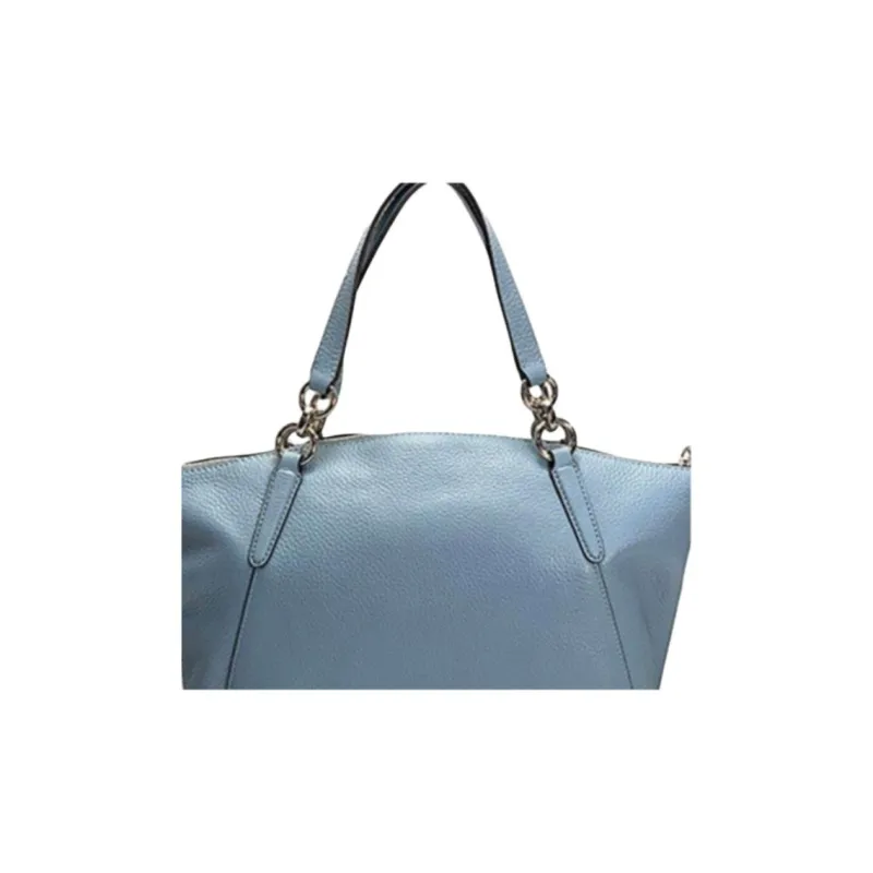 COACH Kelsey Leather Dumpling Bag, Shoulder Bag, Crossbody Bag, Handbag Women's Light Blue-3