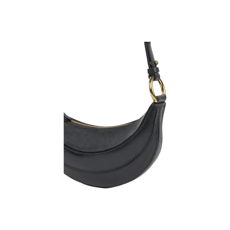 Chloe Shiny Grained Calfskin Shoulder Bag Crossbody Bag Women's Black-3