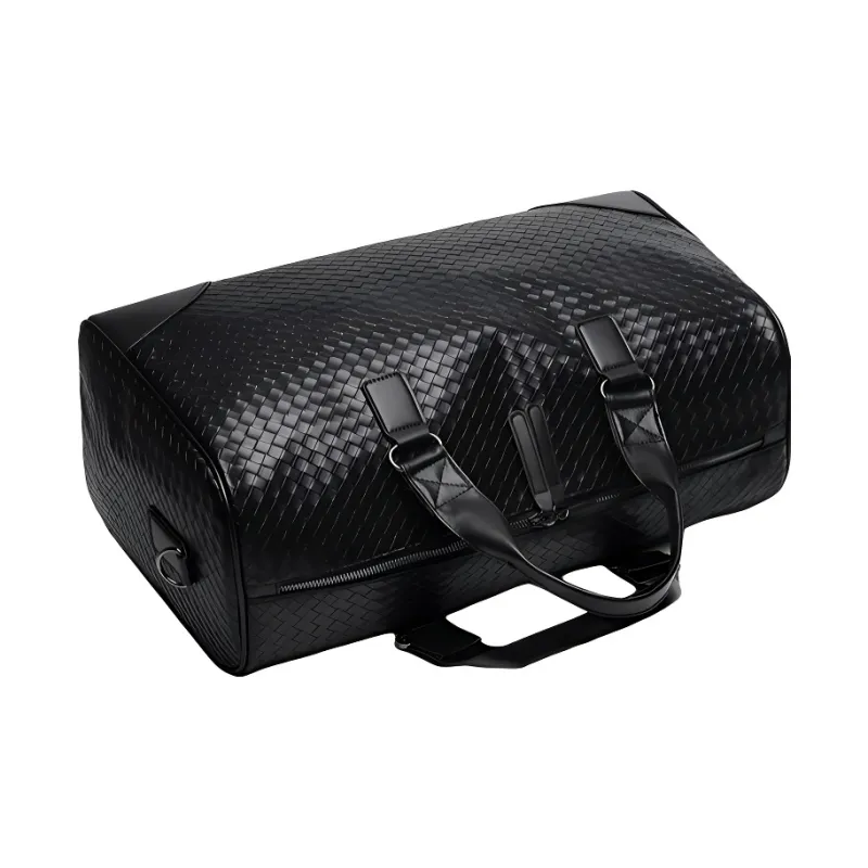 H YXIANG PU Travel Bag Unisex Black-2