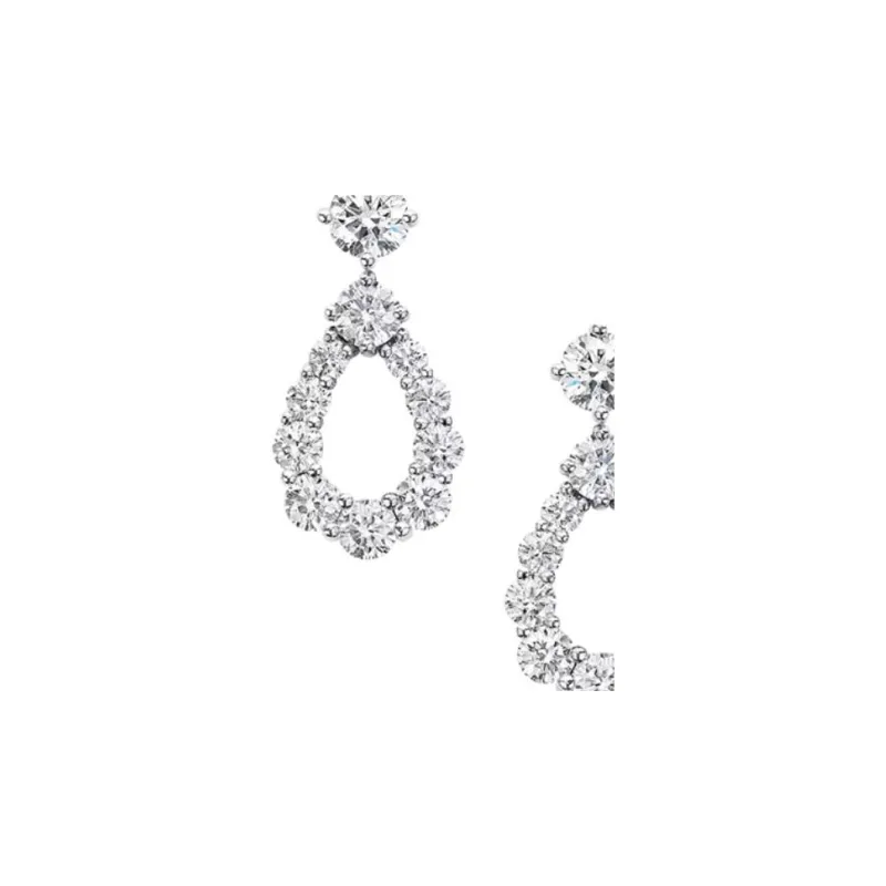 HARRY WINSTON Platinum Earrings Women's Silver-2
