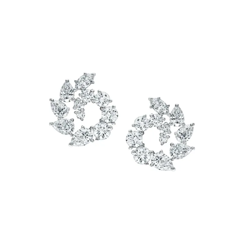 HARRY WINSTON Platinum Earrings Women's Silver-0