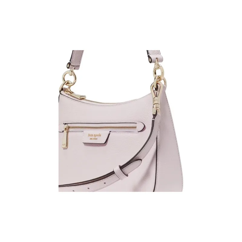 Kate Spade Hudson Litchi Grain Leather Portable Crossbody Bag, Shoulder Bag Women's Glitter Pink-4