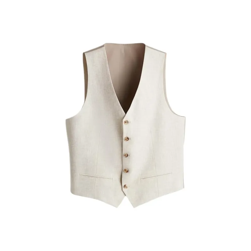 H&M Vests Men Light Beige-0